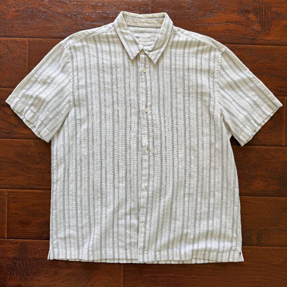 Zara SS Woven Yarn Dye Shirt - New w/o tags - Size XL